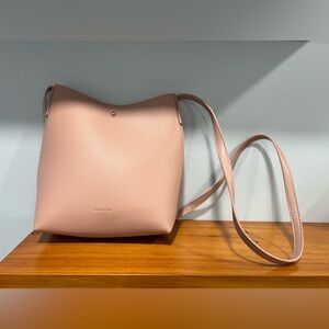 SAMARA NWOT Peony Pink Faux Leather Cross Body Bag Adjustable Strap Button Close